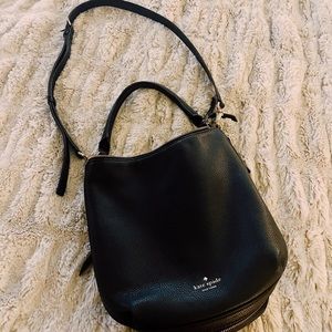 Kate spade small/medium black purse with gold detail